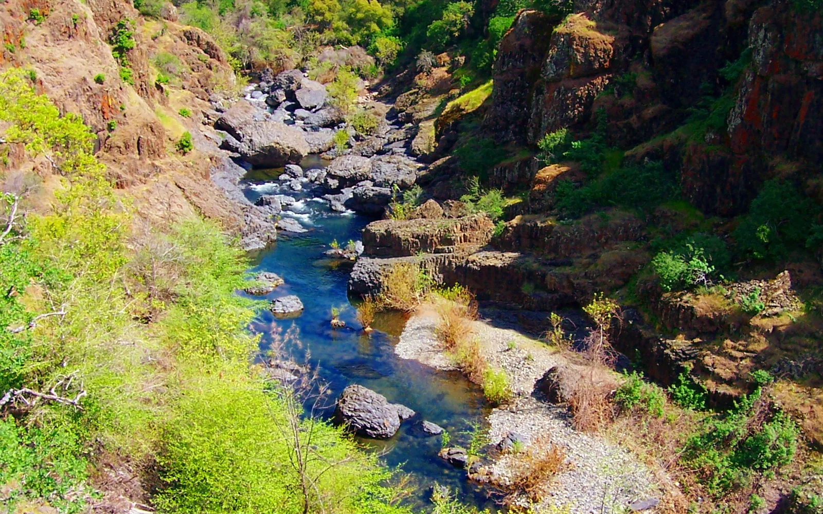 Big Chico Creek flowing through Upper Bidwell Park in Chico, California